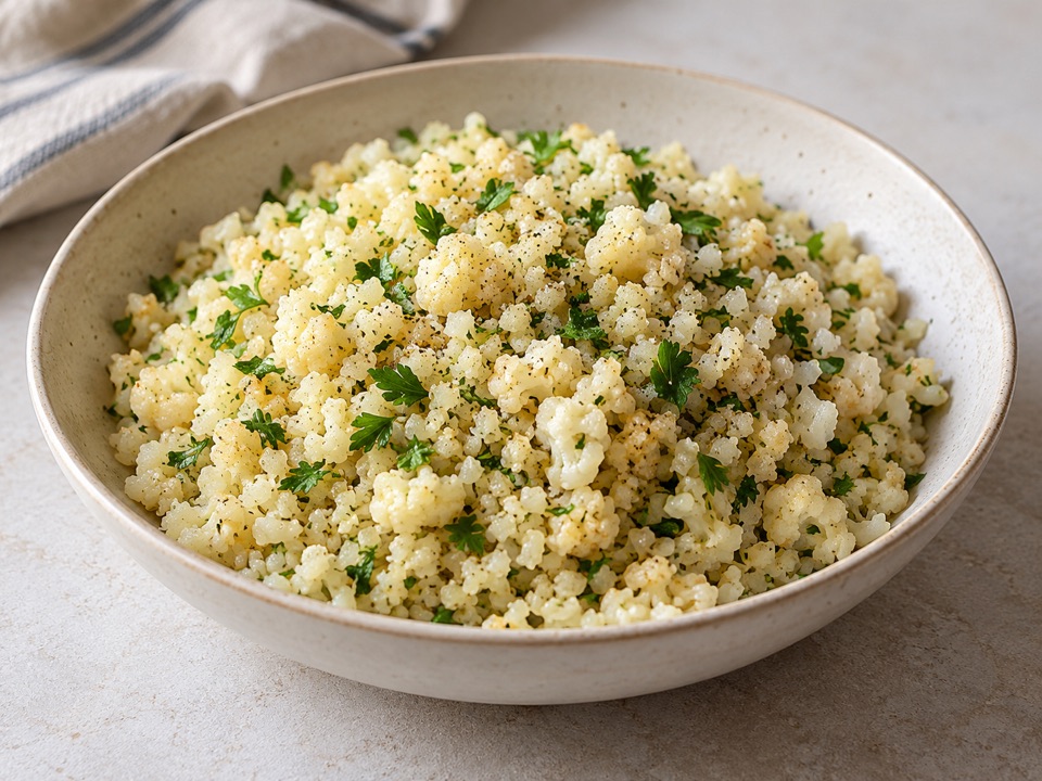 Arroz de coliflor con hierbas