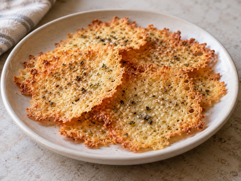 Chips de queso al horno