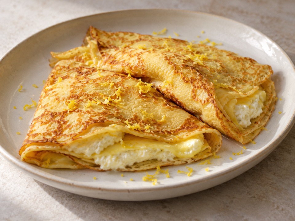 Crepes de huevo y queso