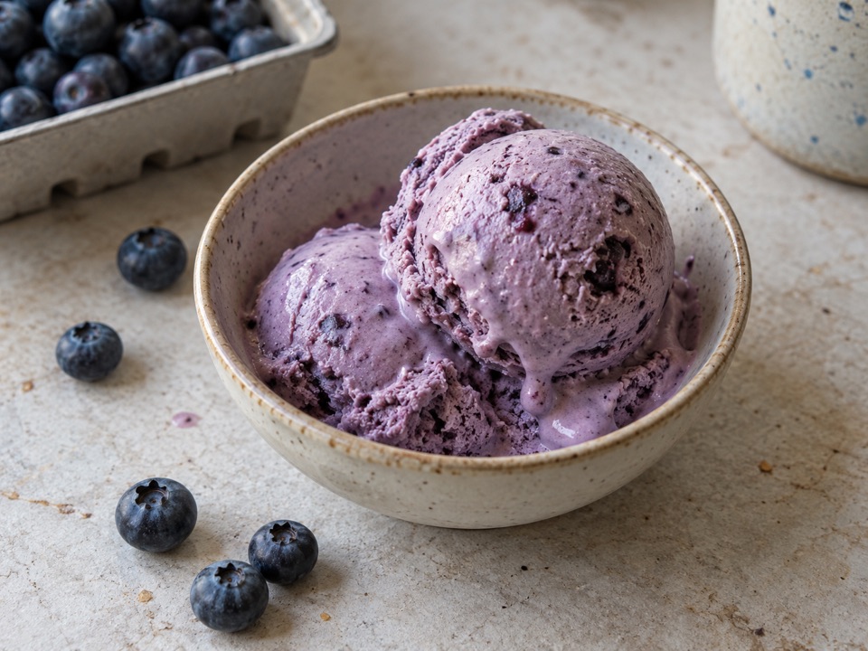 Ilustración de helado de arándanos