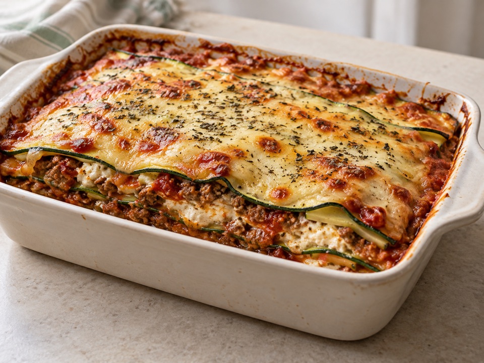 Lasaña de zucchini y carne