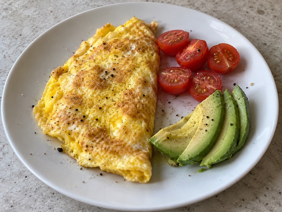 Omelette con cherry y palta