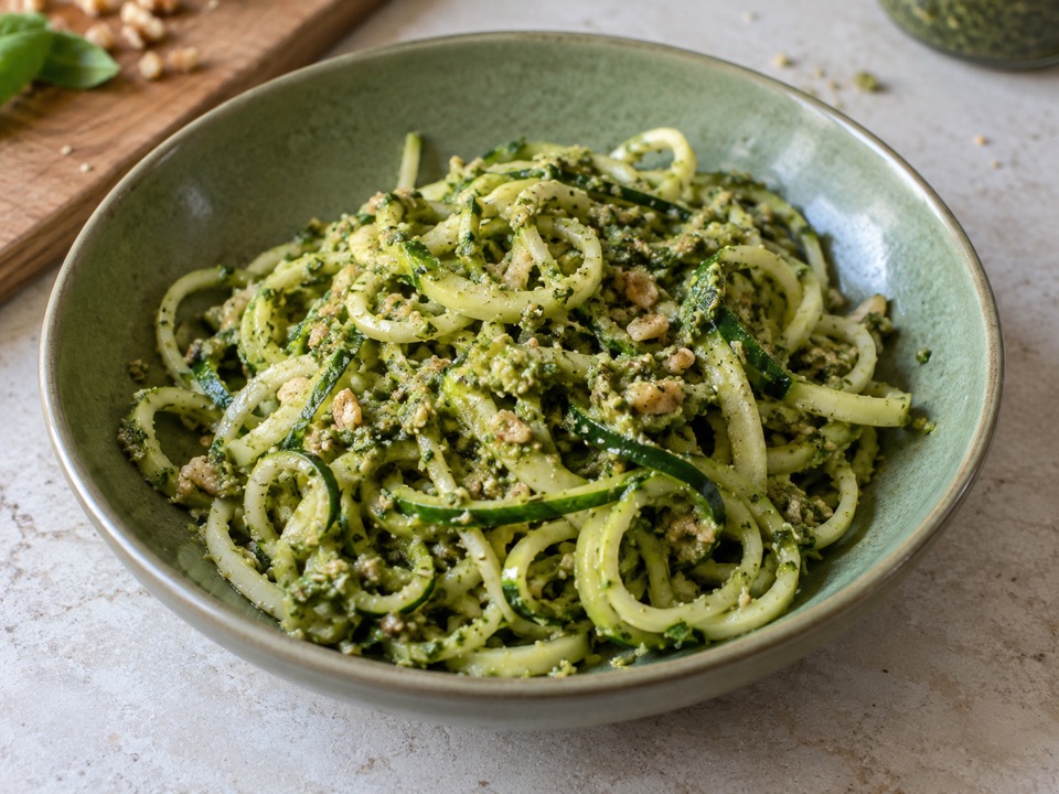 Ilustración de Zoodles con pesto